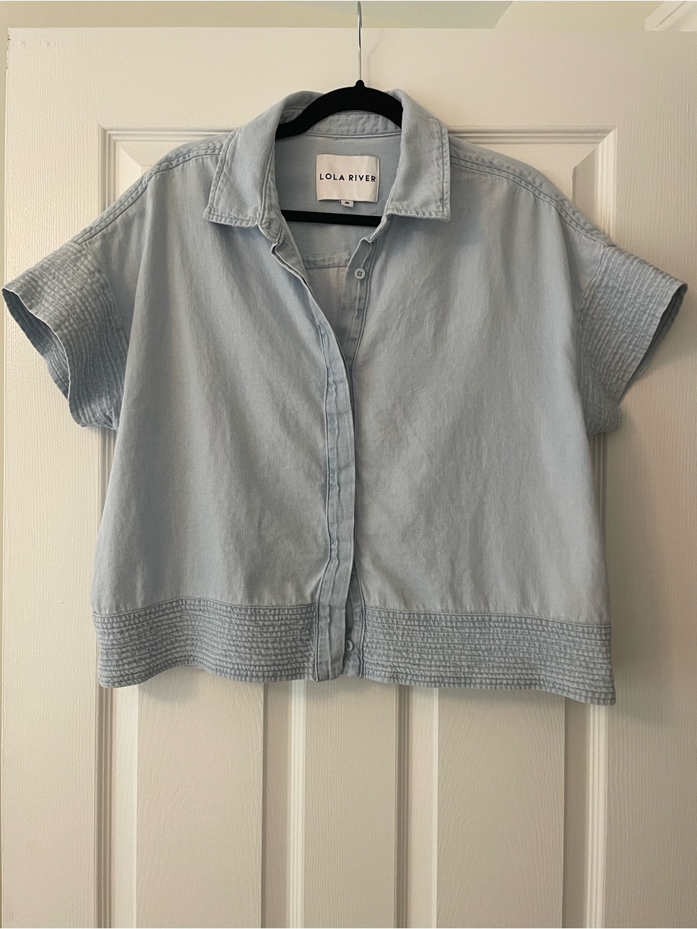 Light Denim Blue Short Sleeve Shirt